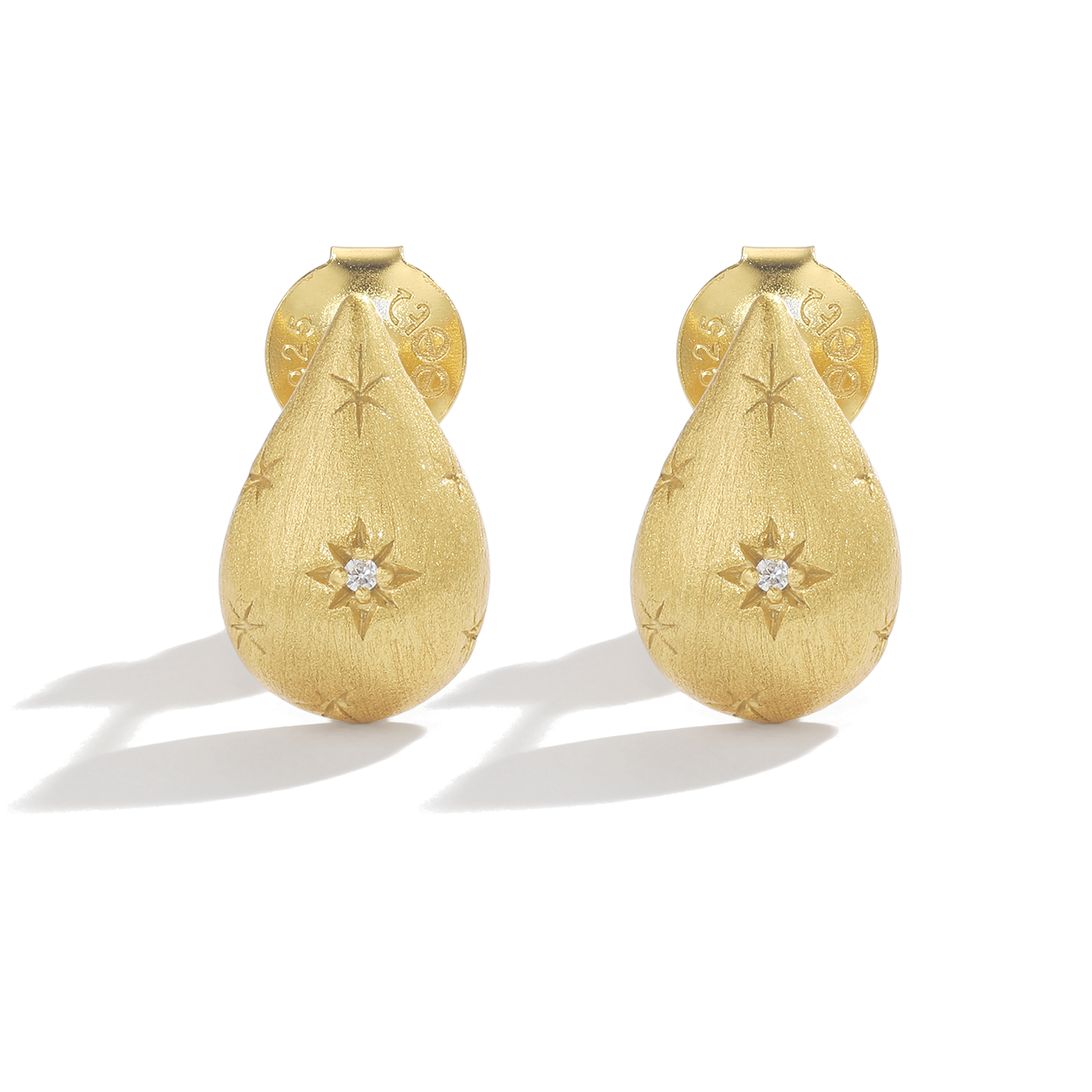 Retro Stars Silver Gold Earrings