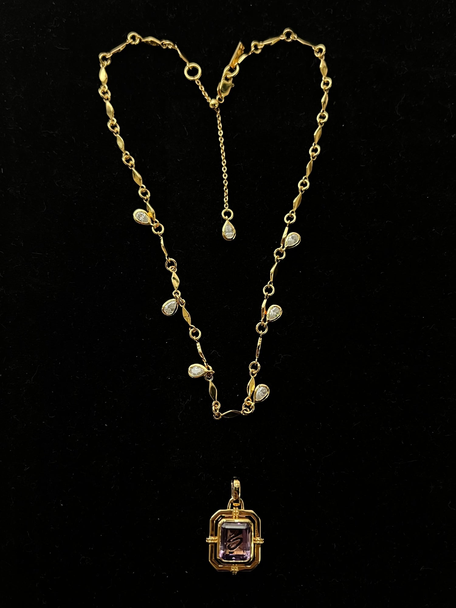 Eternal Dangle Moissanite & Gold Vermeil Necklace