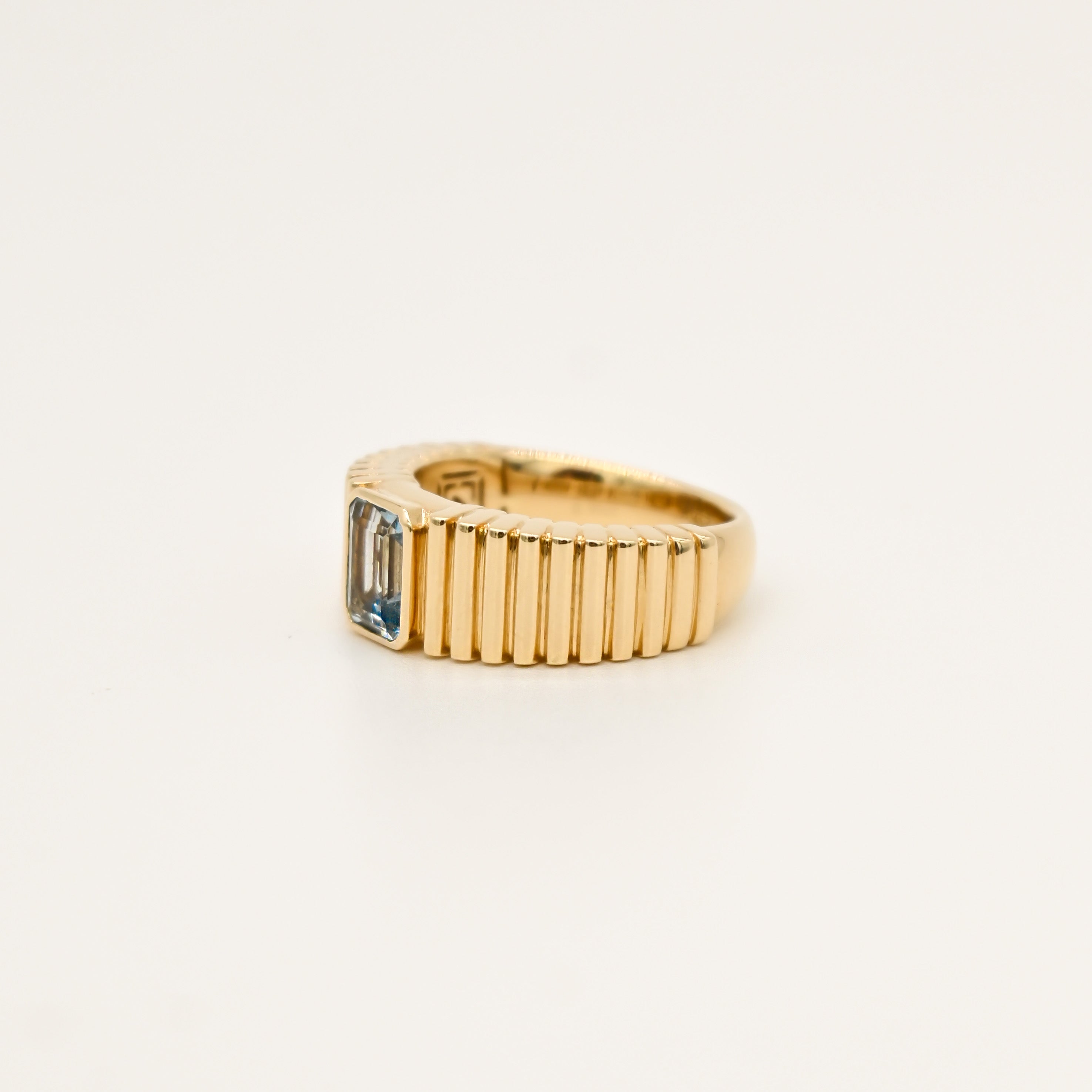 14K Gold Angel signet ring