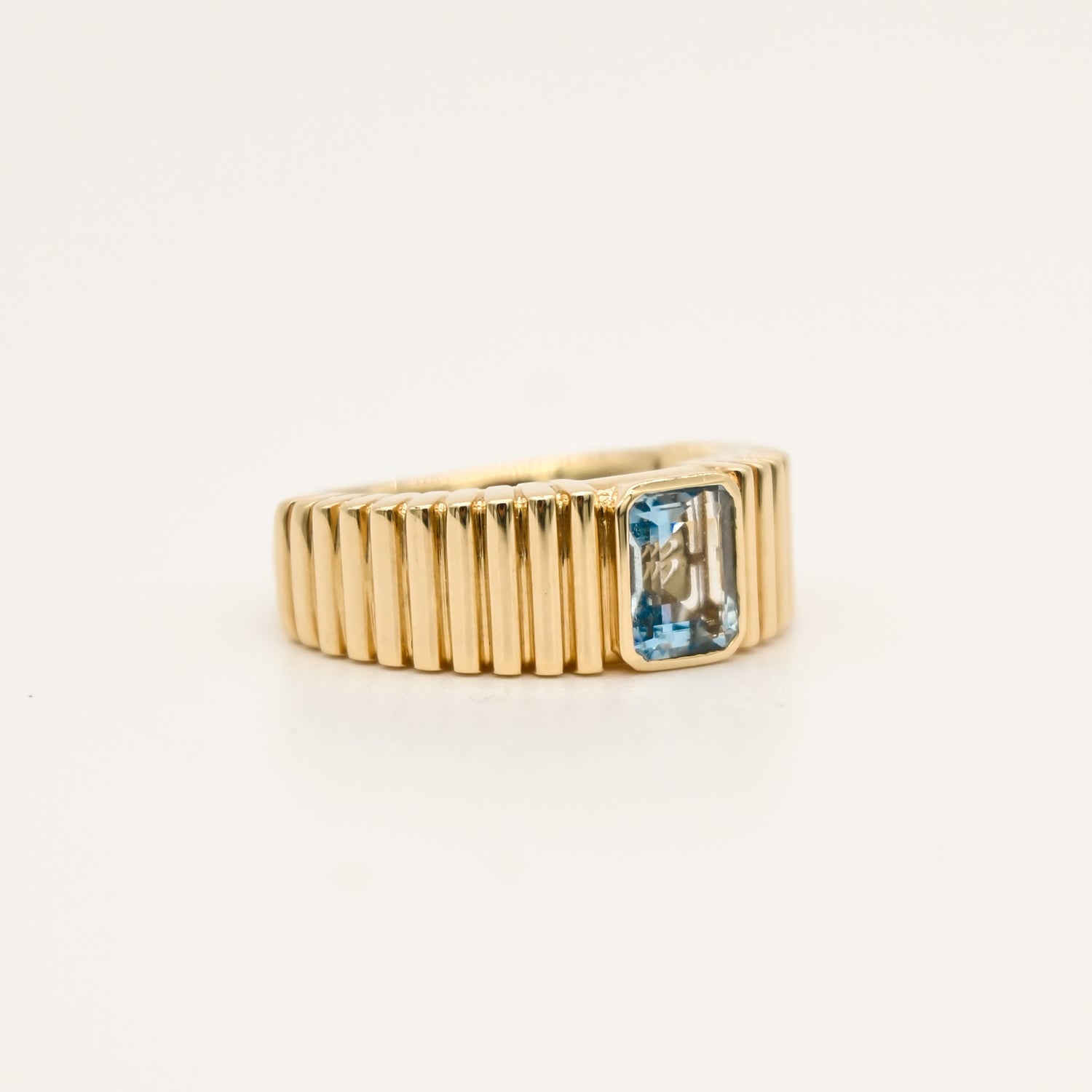 14K Gold Angel signet ring