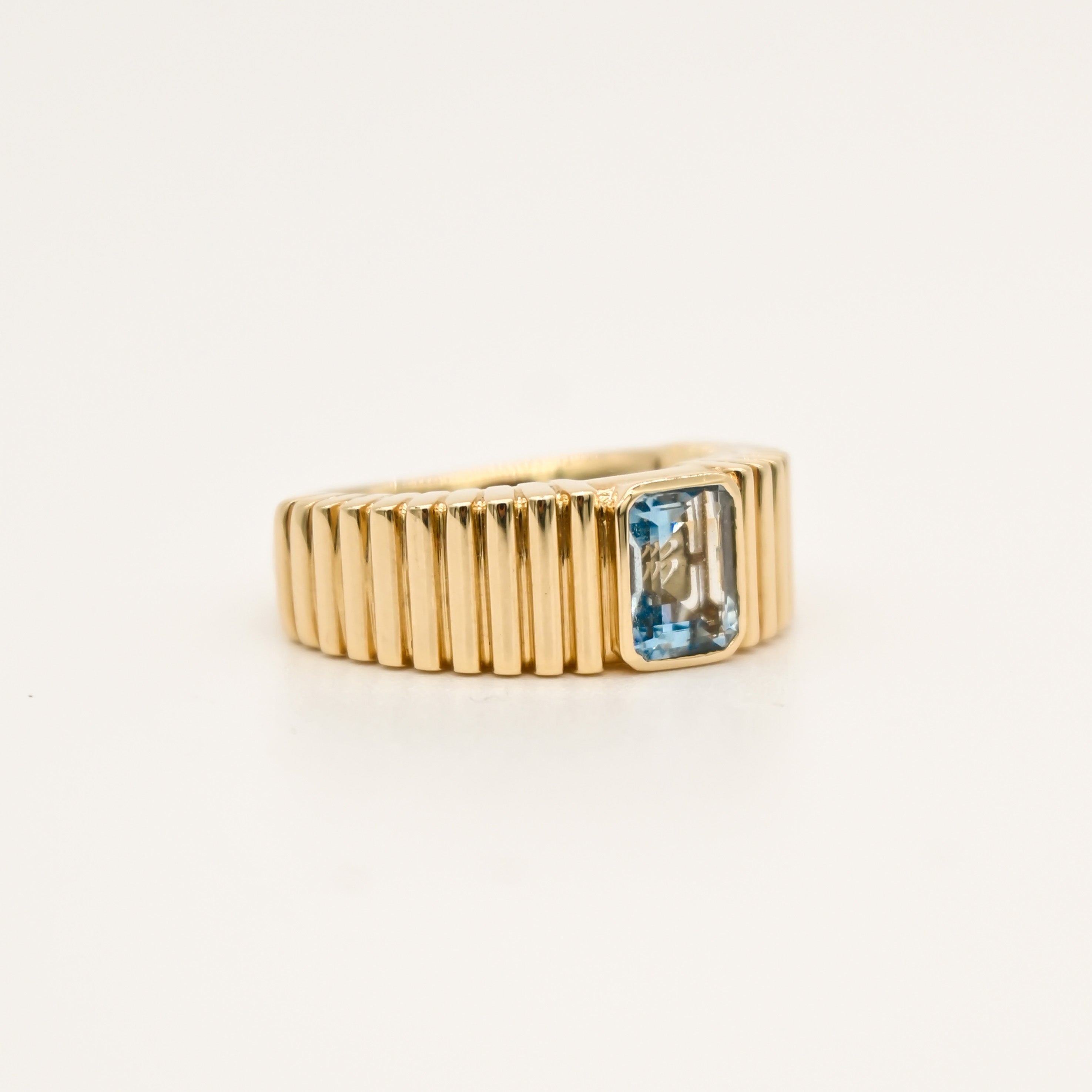 14K Gold Angel signet ring