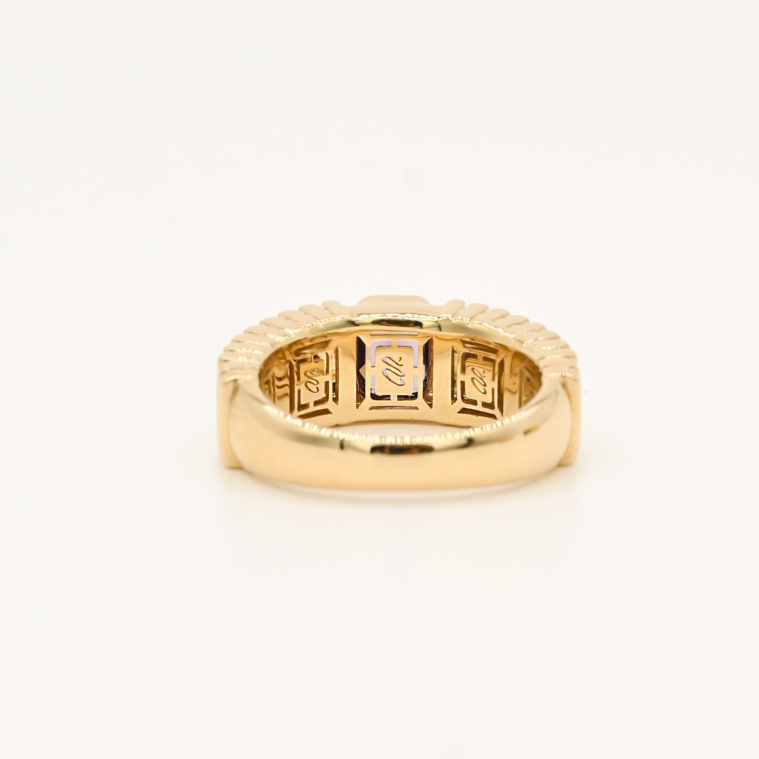 14K Gold Angel Red Garnet Signet Ring