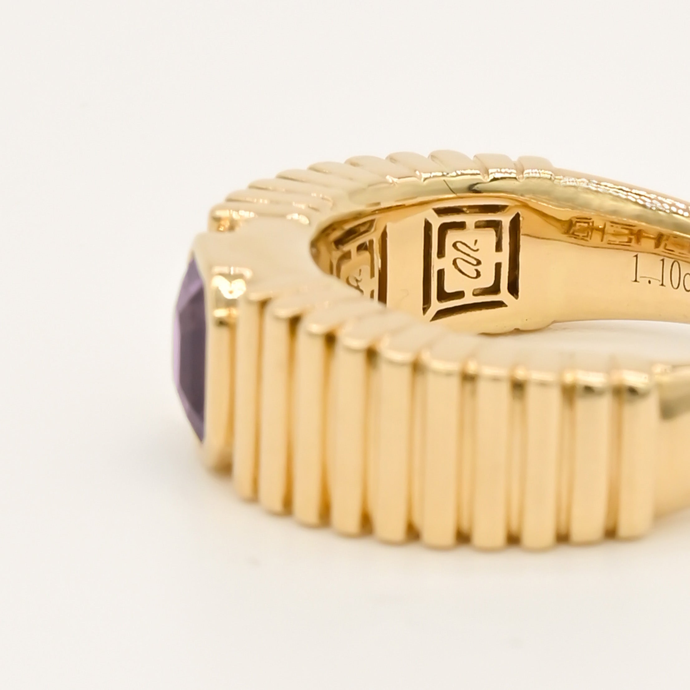 14K Gold Angel signet ring