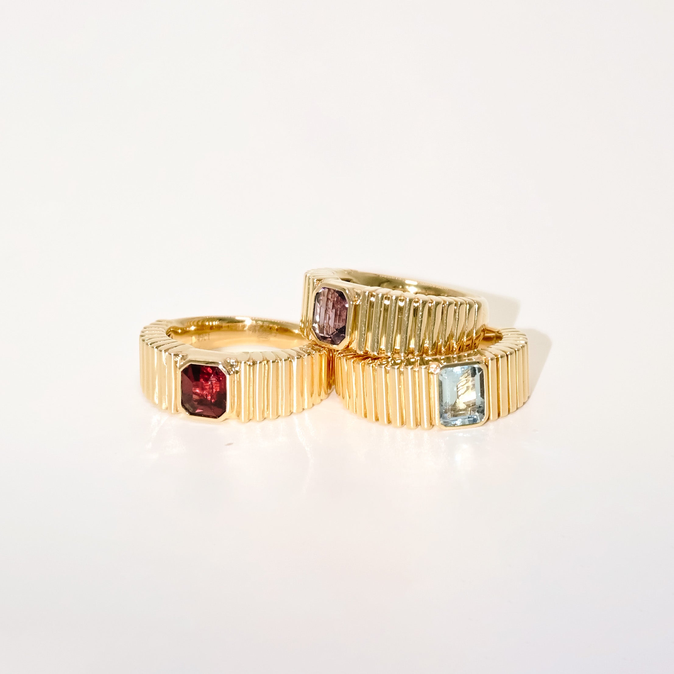 14K Gold Angel Red Garnet Signet Ring