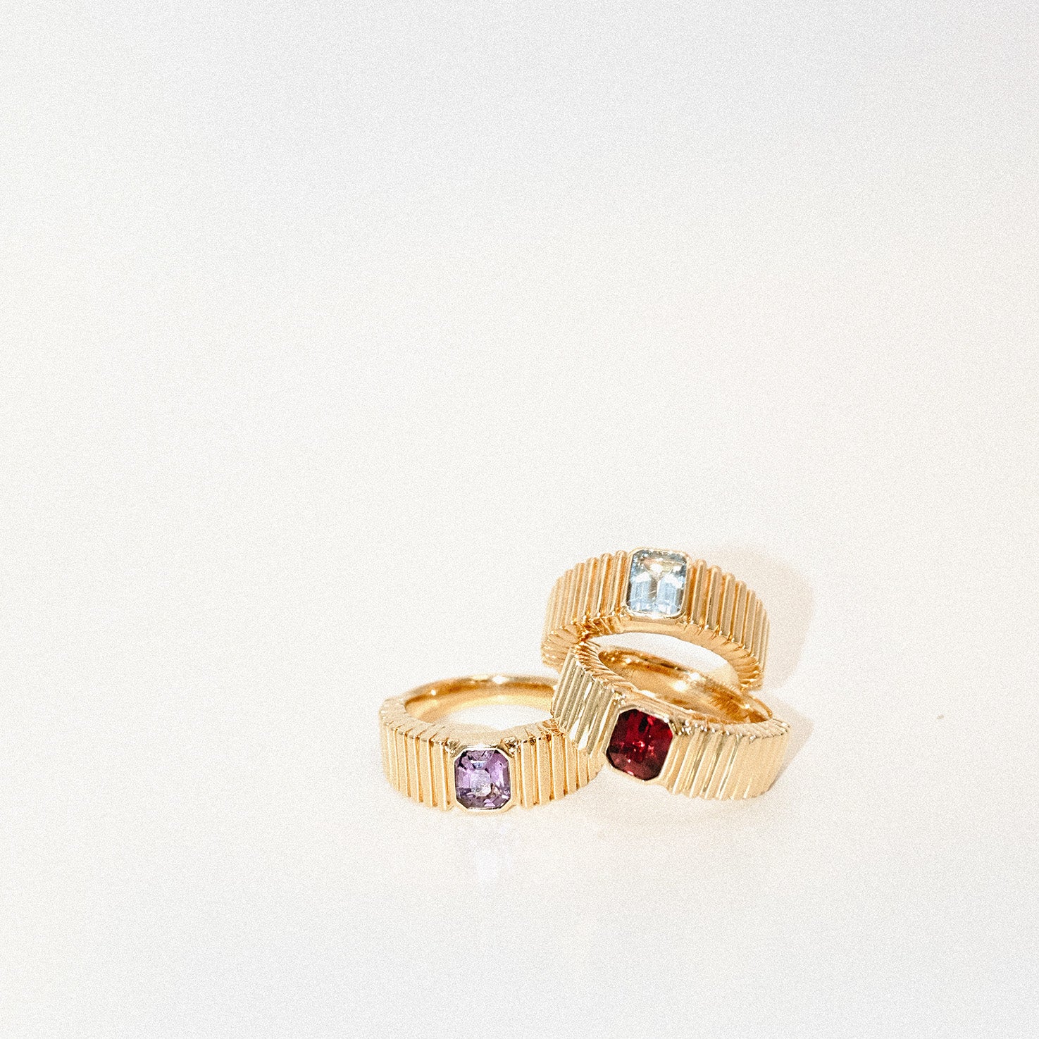 14K Gold Angel Red Garnet Signet Ring