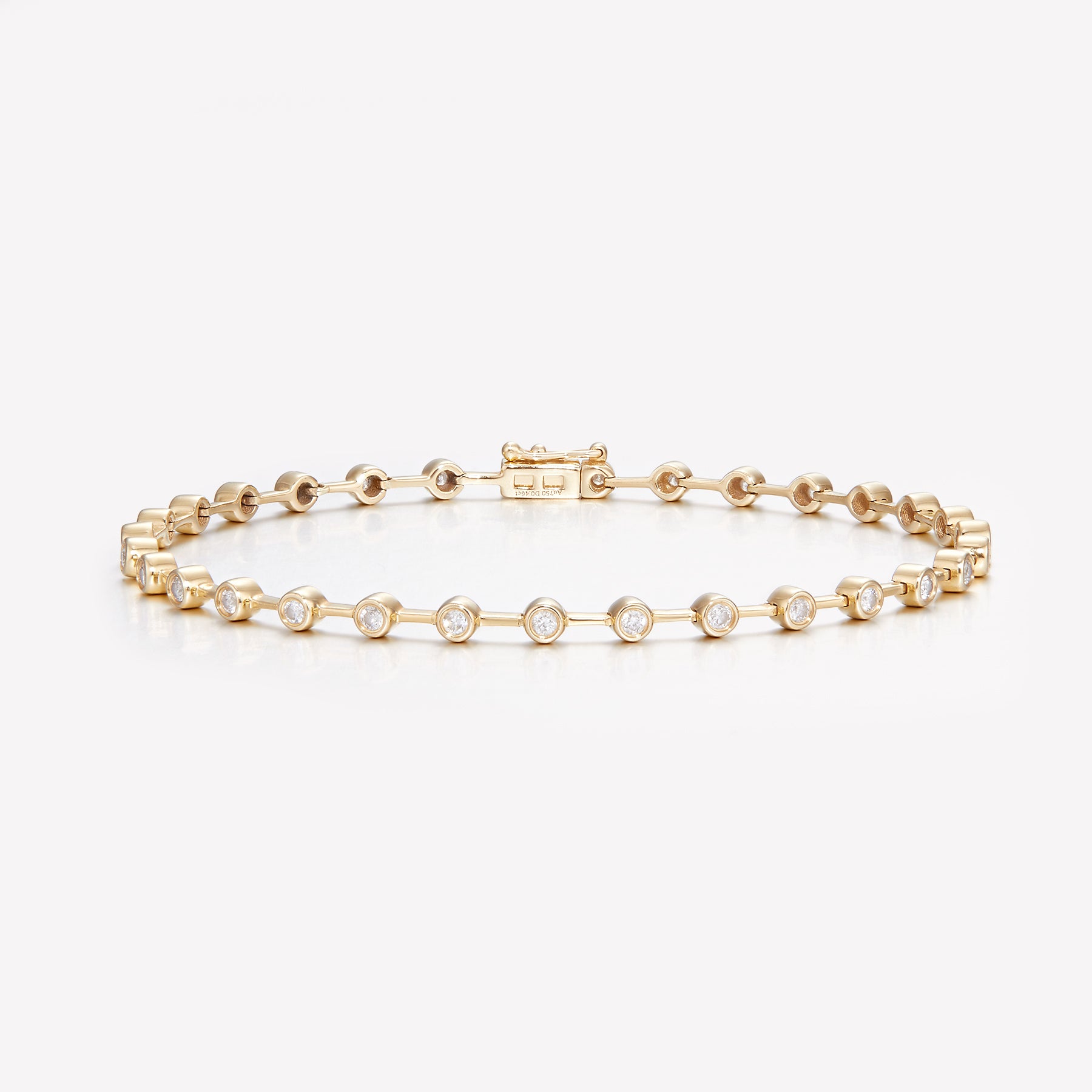 18K Gold Tennis Ball Diamond Bracelet