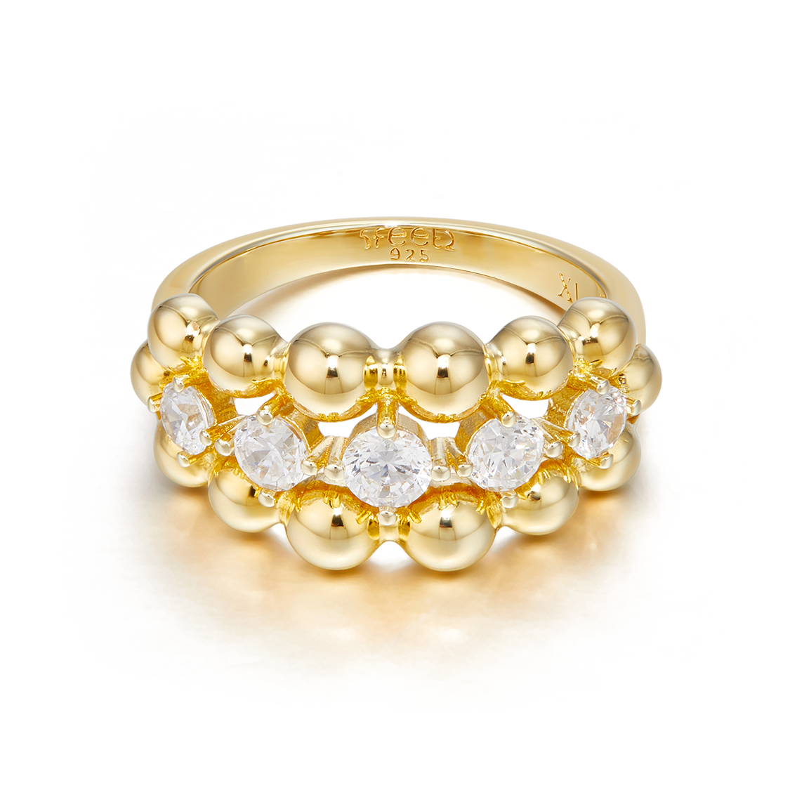 Ball Moissanite Gold Ring