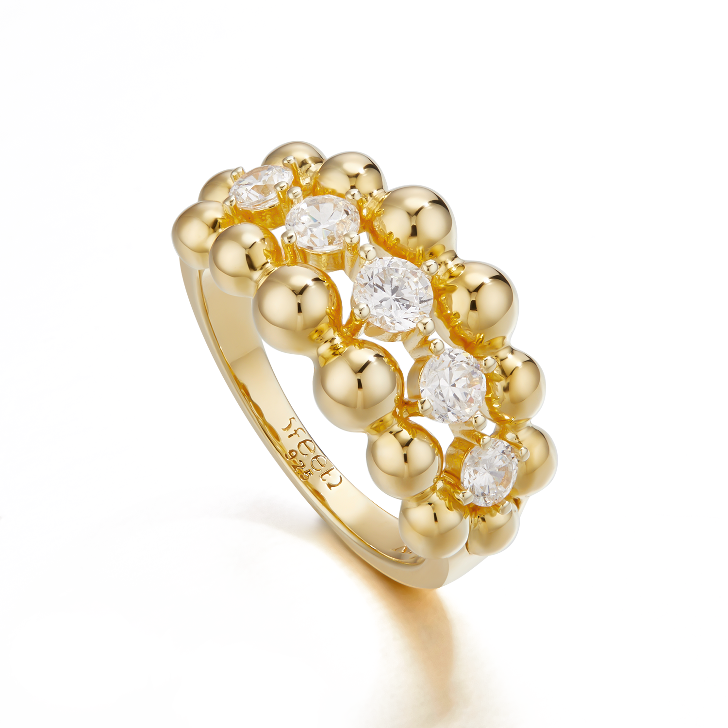 Ball Moissanite Gold Ring