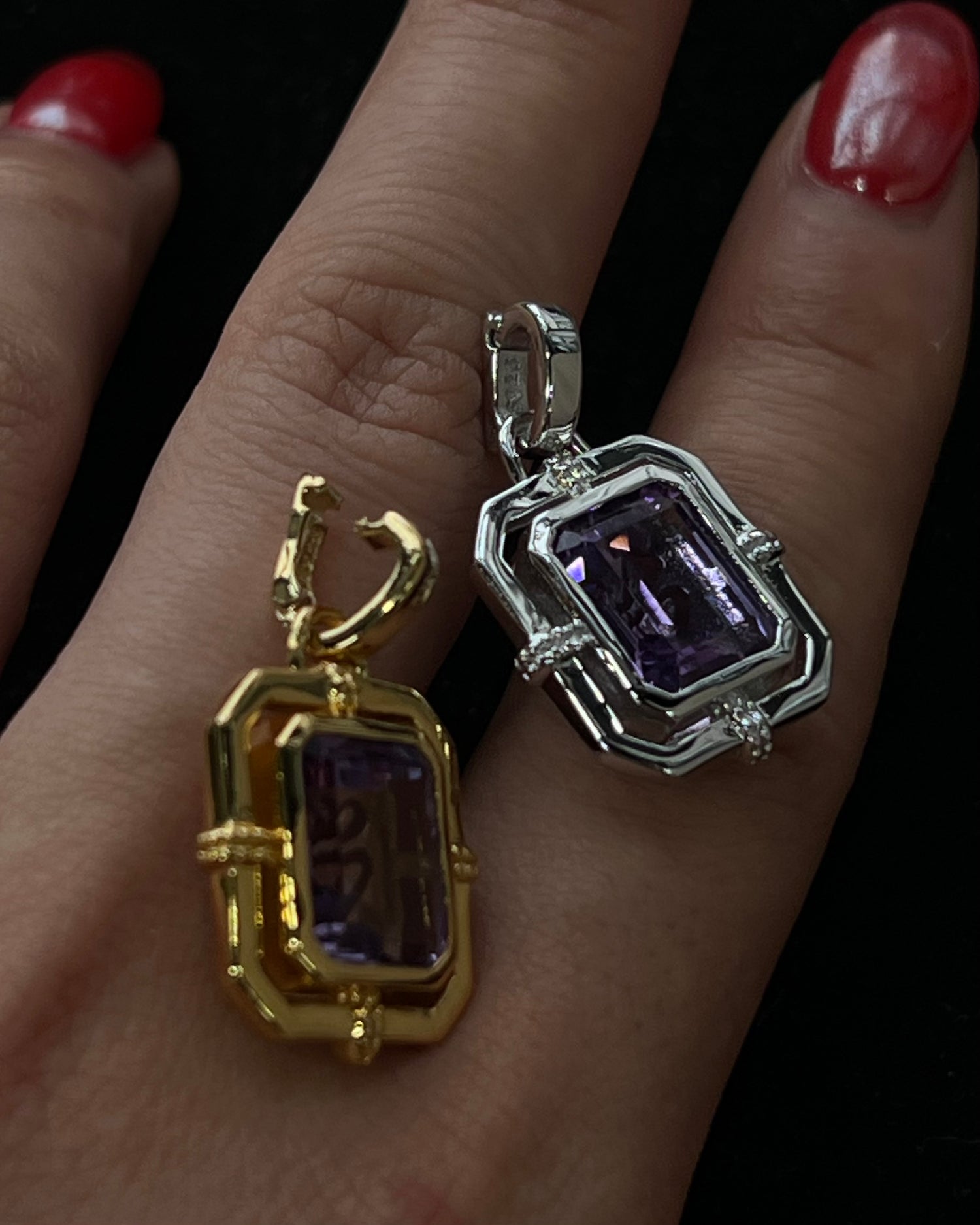 Purple Amethyst Opening Clasp Pendant
