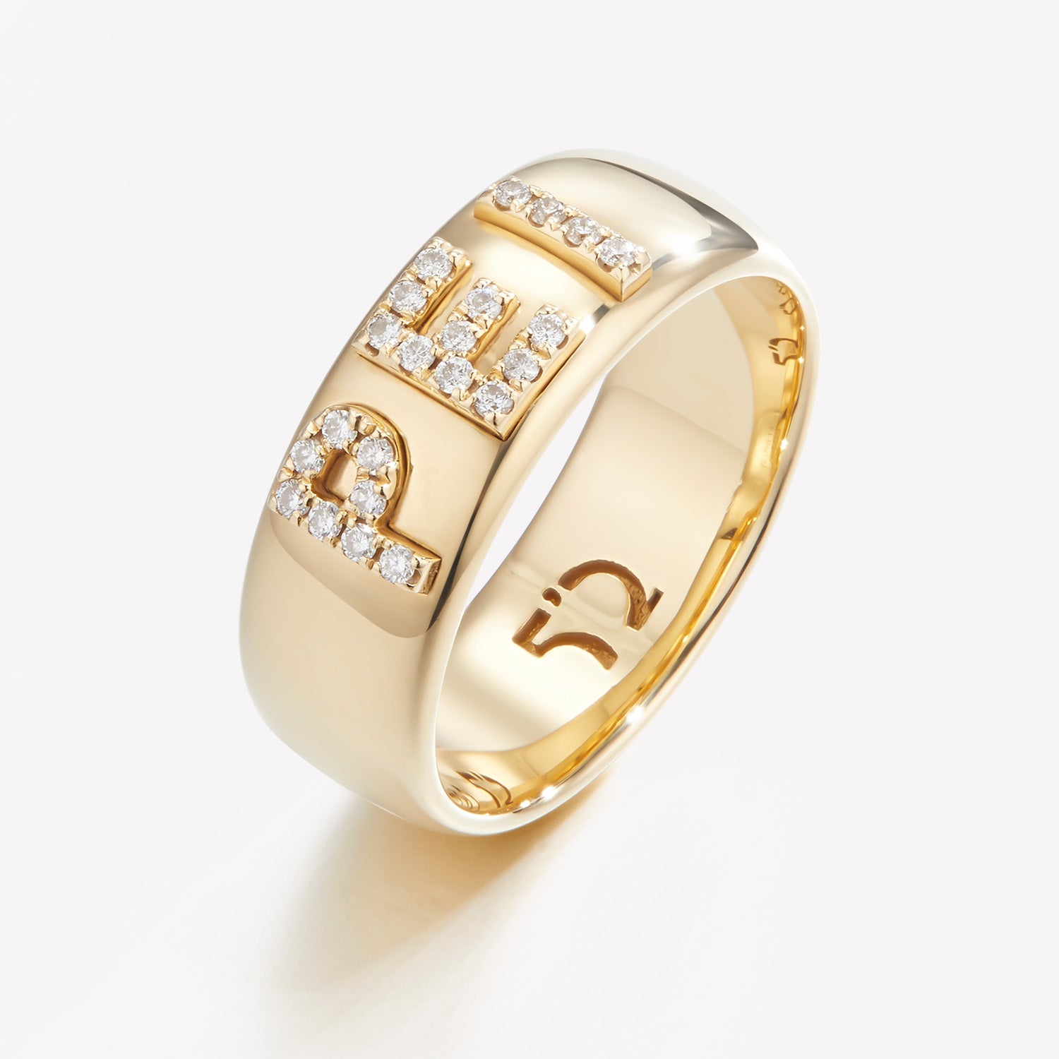 18K Solid Gold Diamond Cigar Band