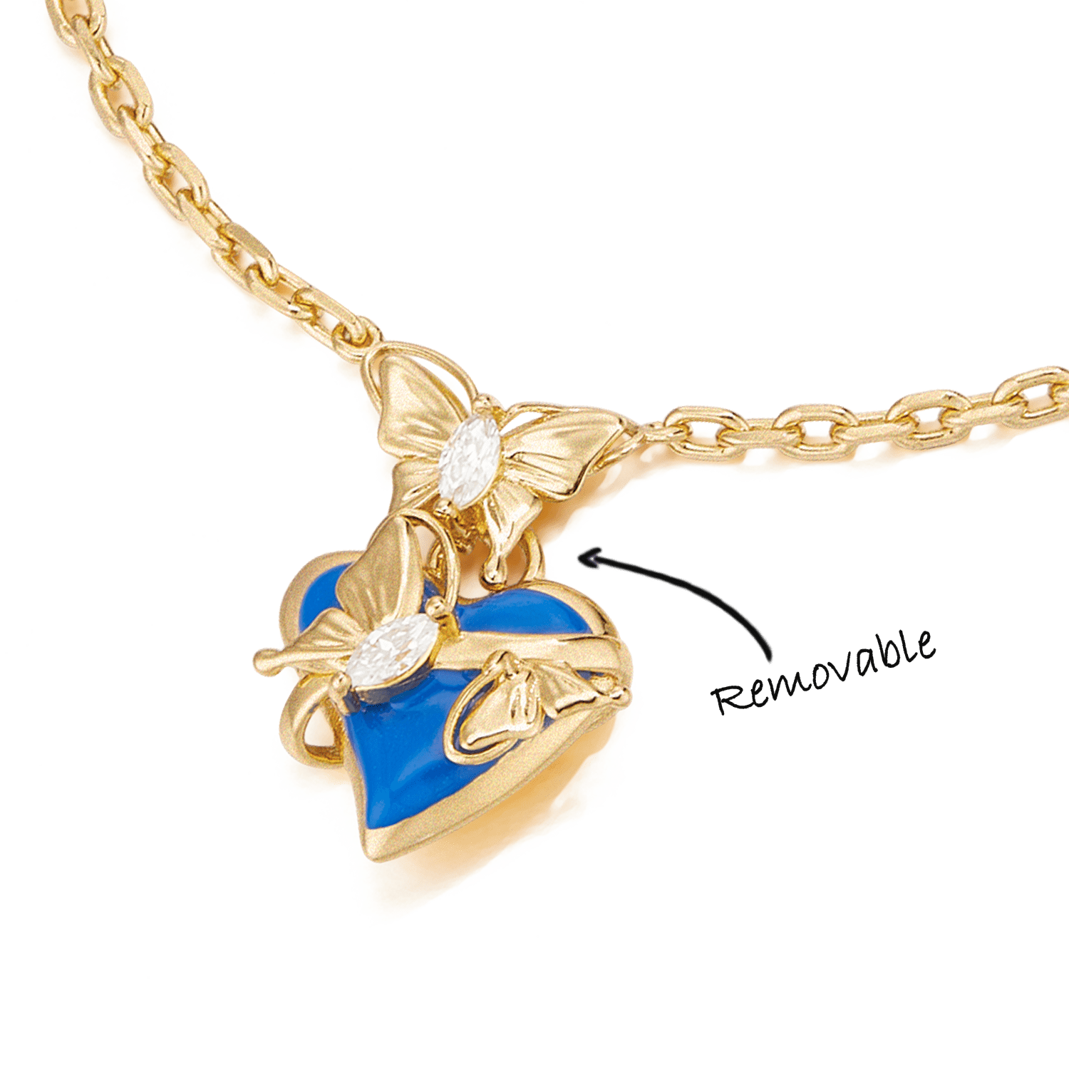 Midnight Serenade Matt Enamel Gold Necklace
