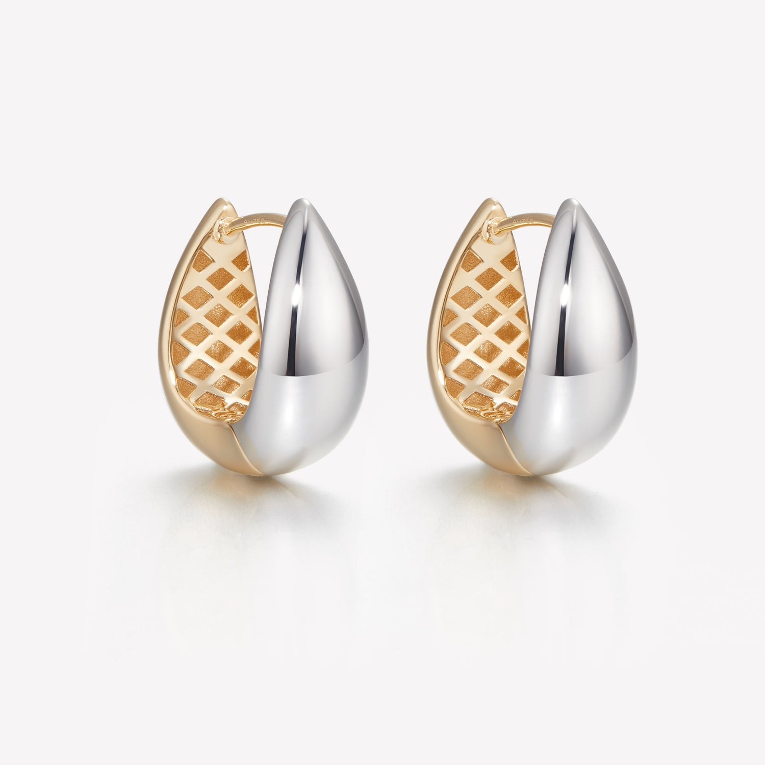 Teardrop Gold &amp; Silver Earrings