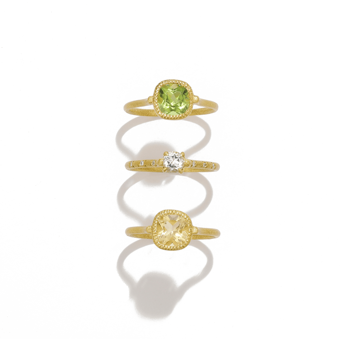 Peridot Silver Gold Ring