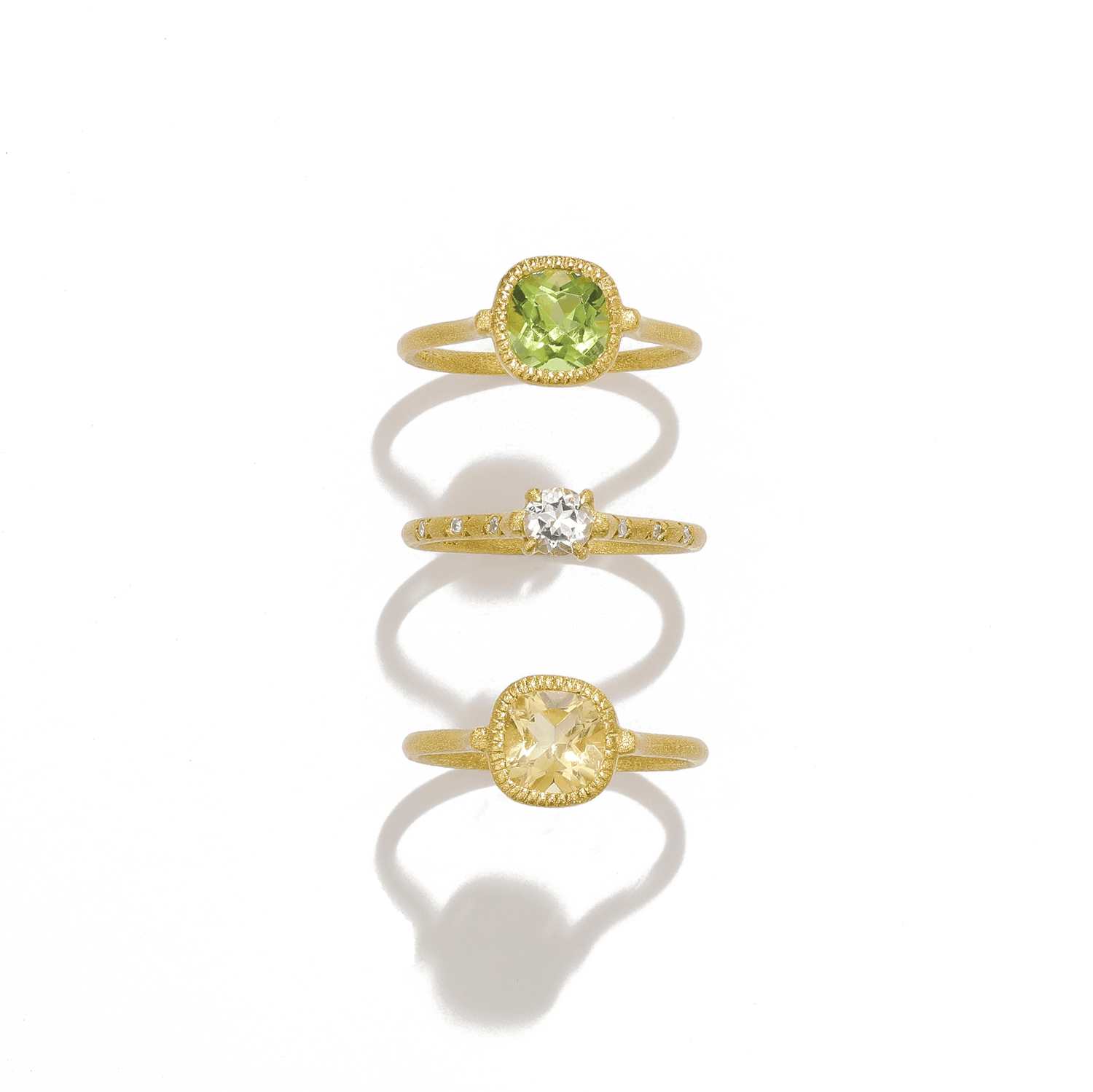 Peridot Silver Gold Ring