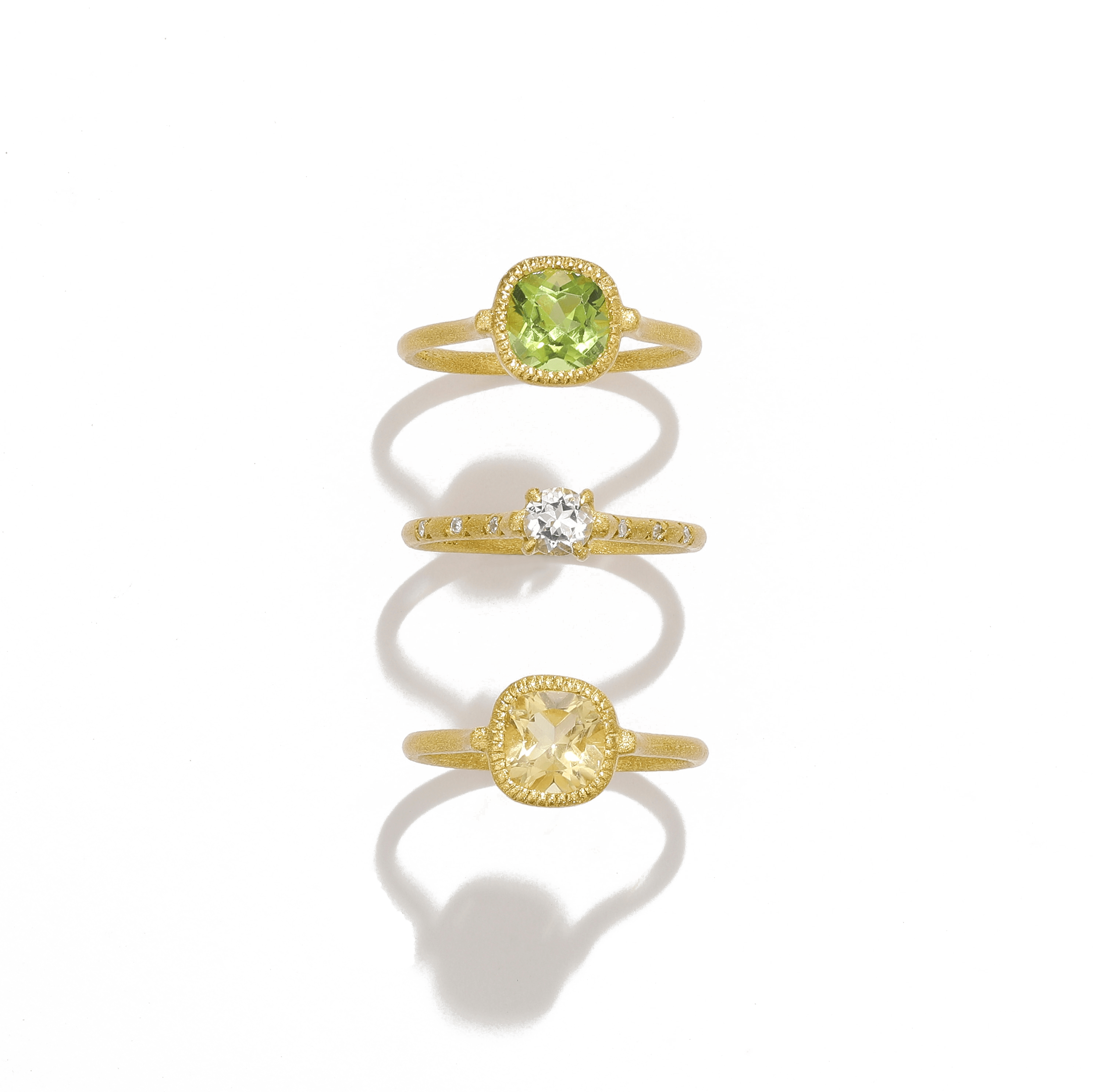 Peridot Silver Gold Ring