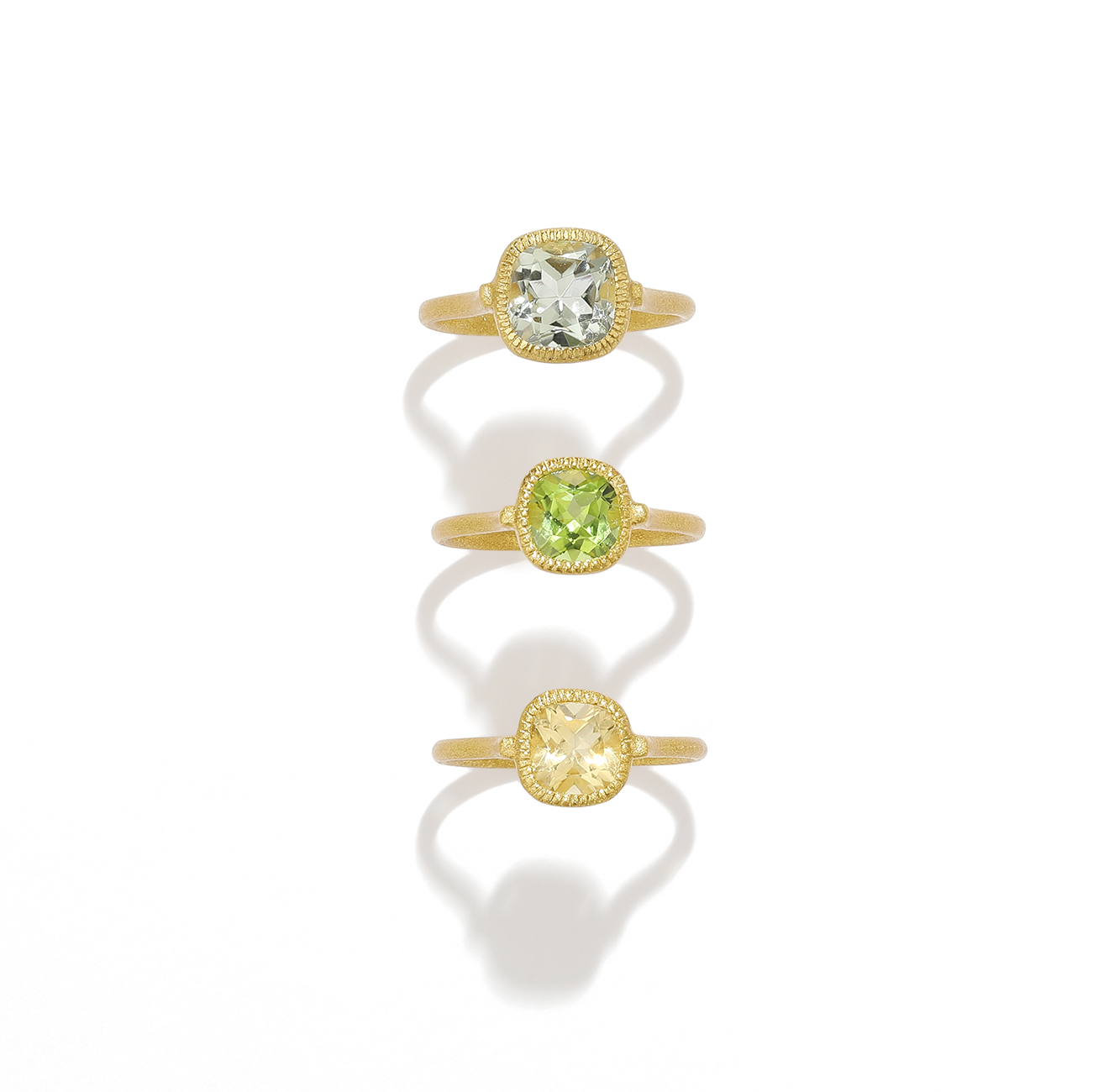 Yellow Amethyst Silver Gold Ring