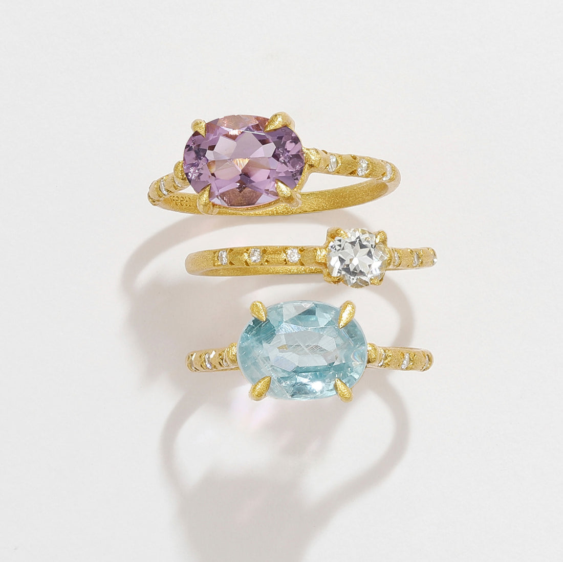 Amethyst Silver Gold Ring