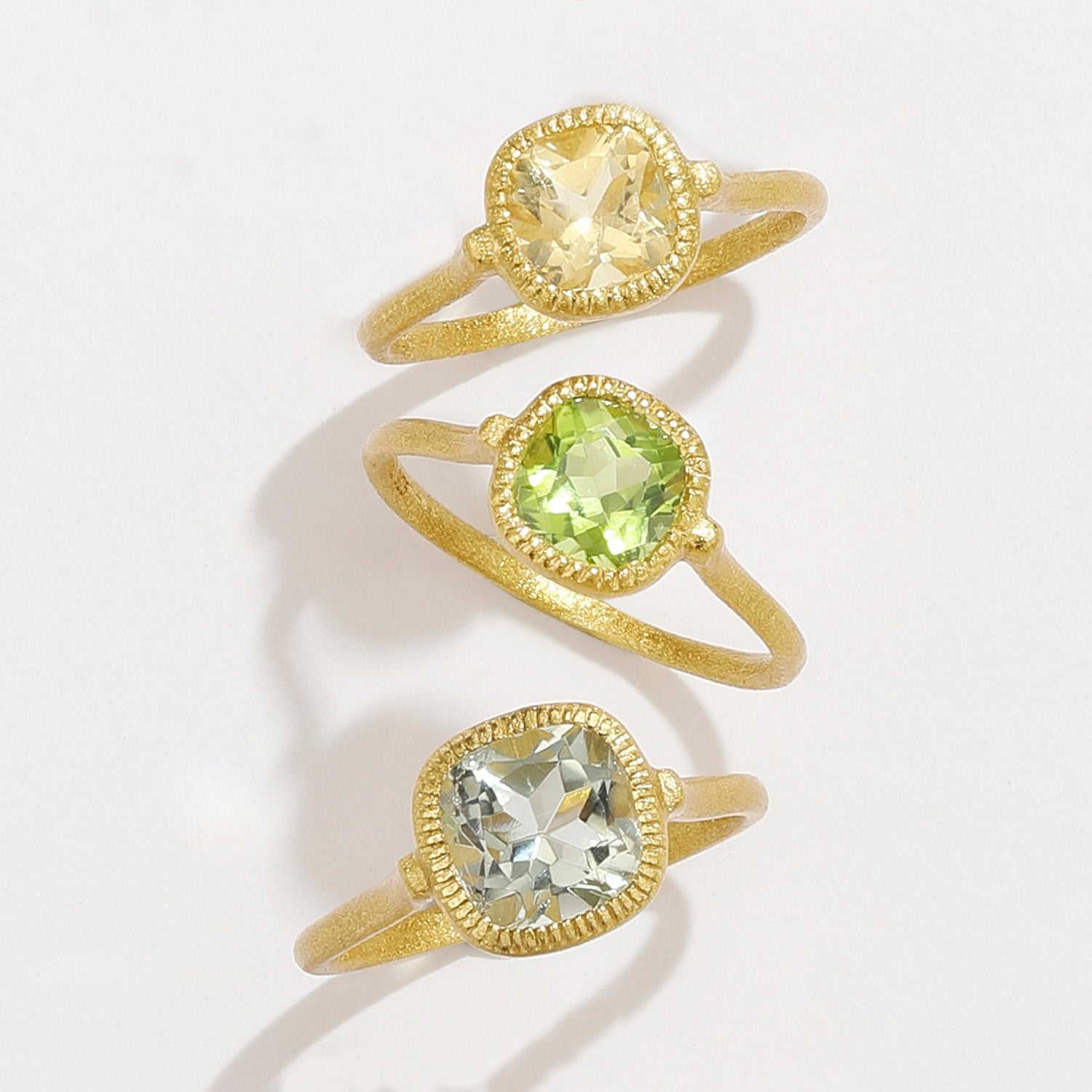 Peridot Silver Gold Ring