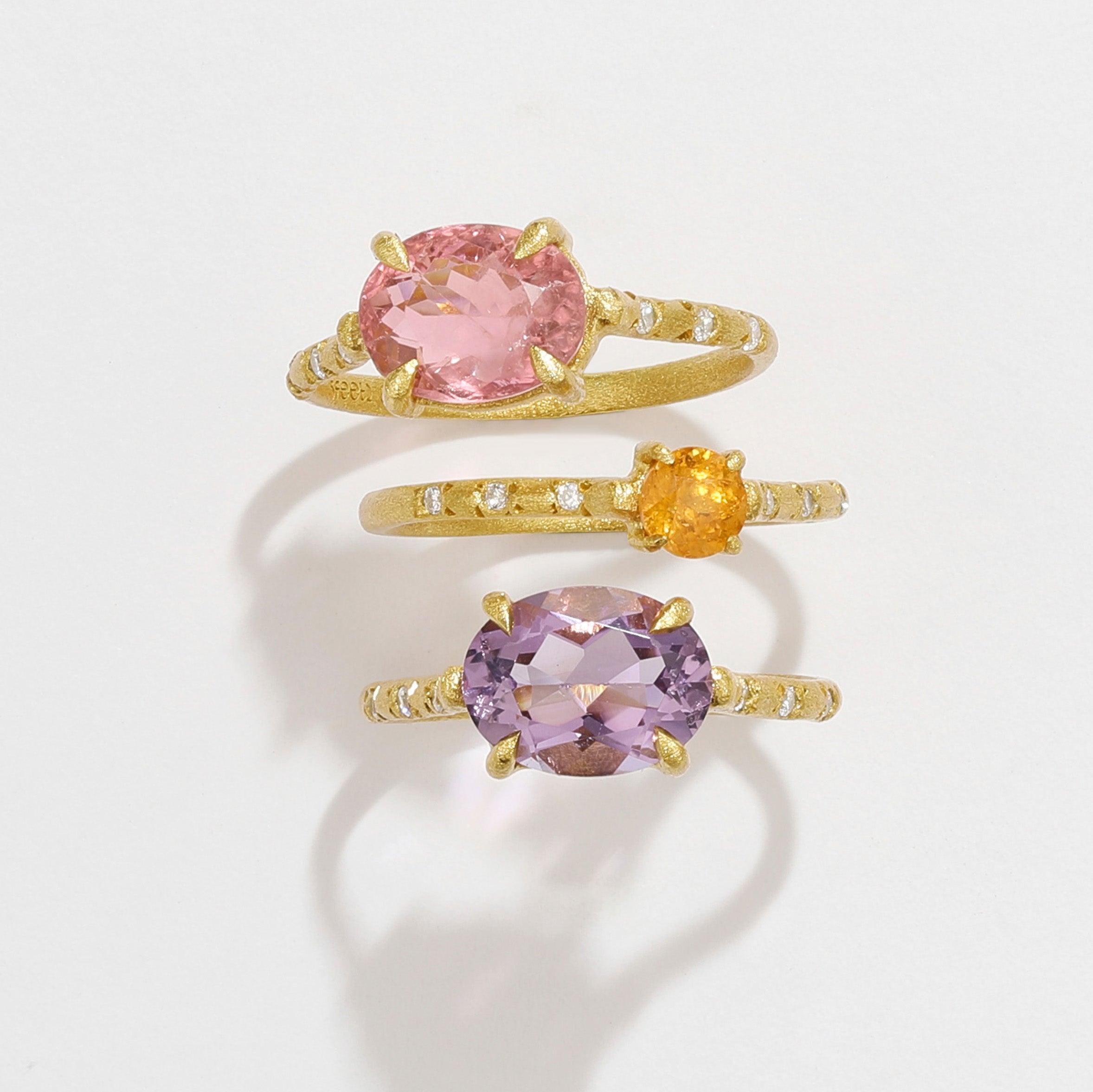 Amethyst Silver Gold Ring
