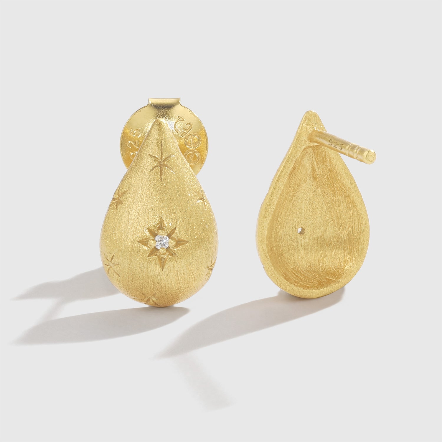 Retro Stars Silver Gold Earrings