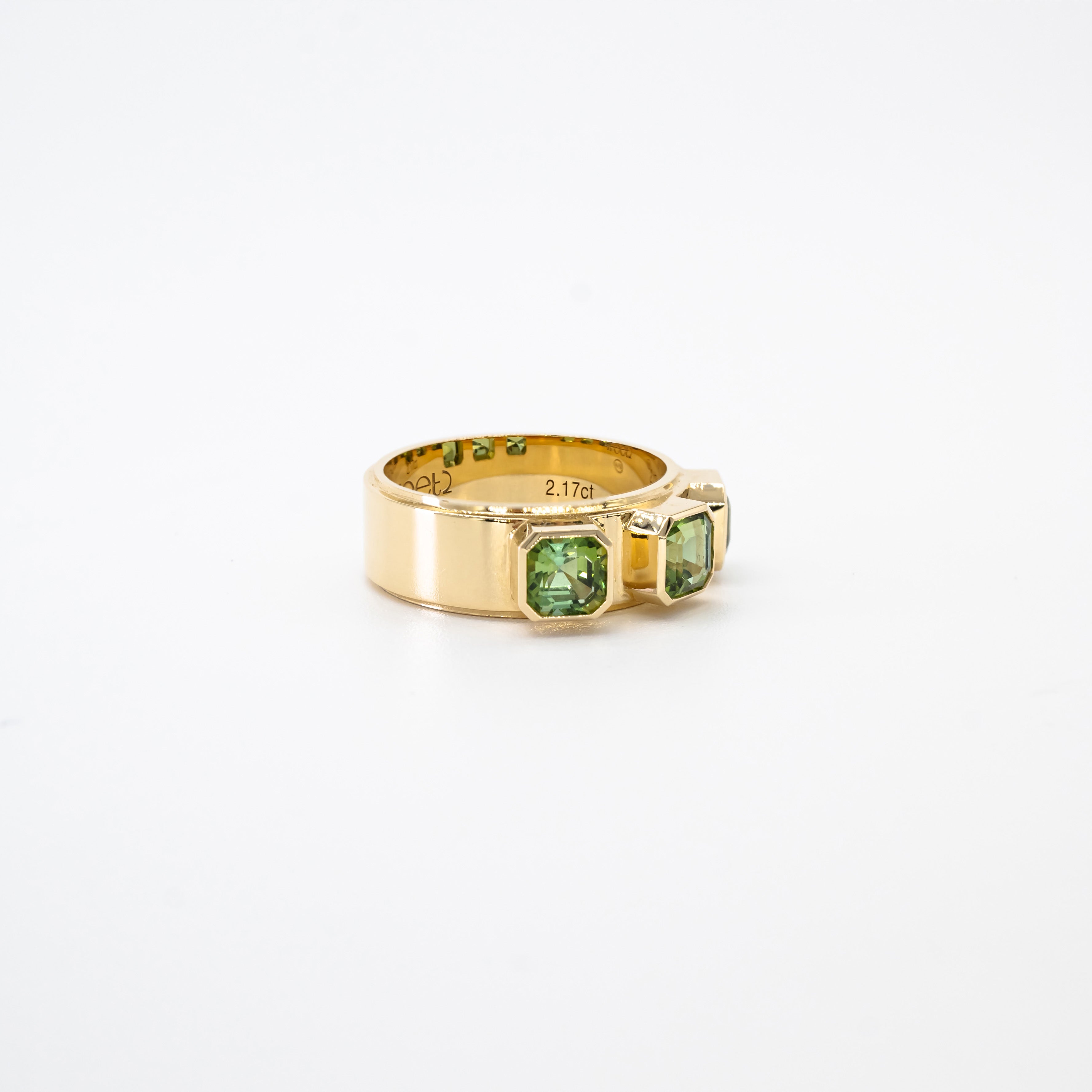 18K Gold Green Tourmaline Engagement Ring