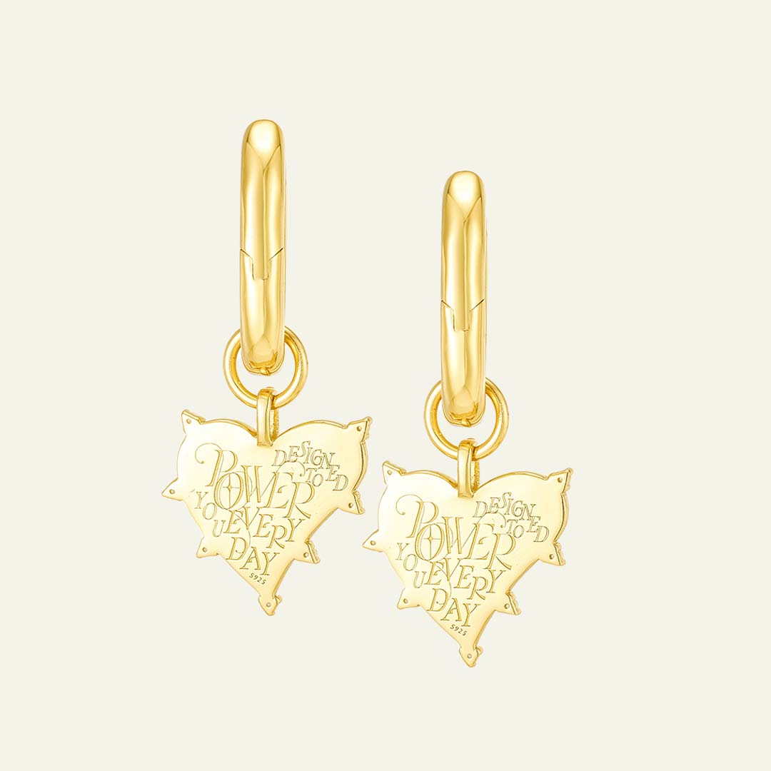 Power Love Vermeil Gold Earrings