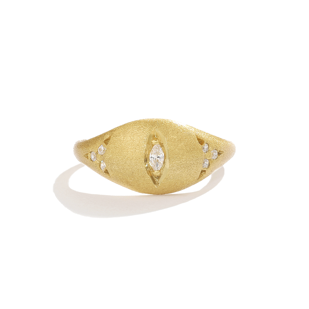 Retro Star Silver Gold Pinky Ring