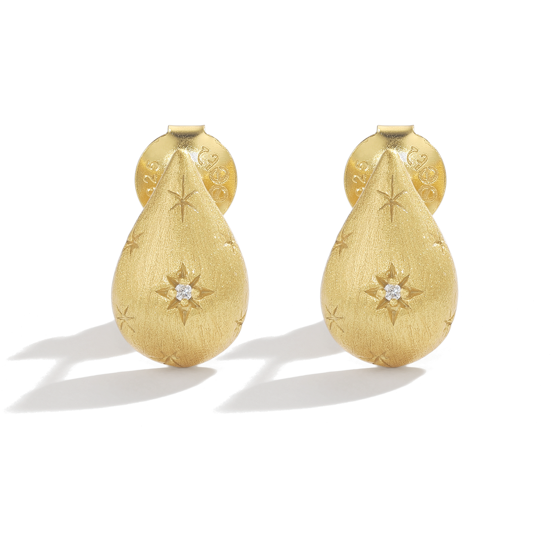 Retro Stars Silver Gold Earrings
