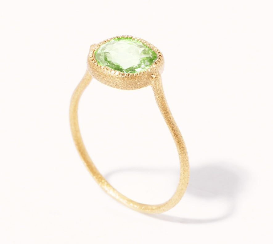 Peridot Silver Gold Ring