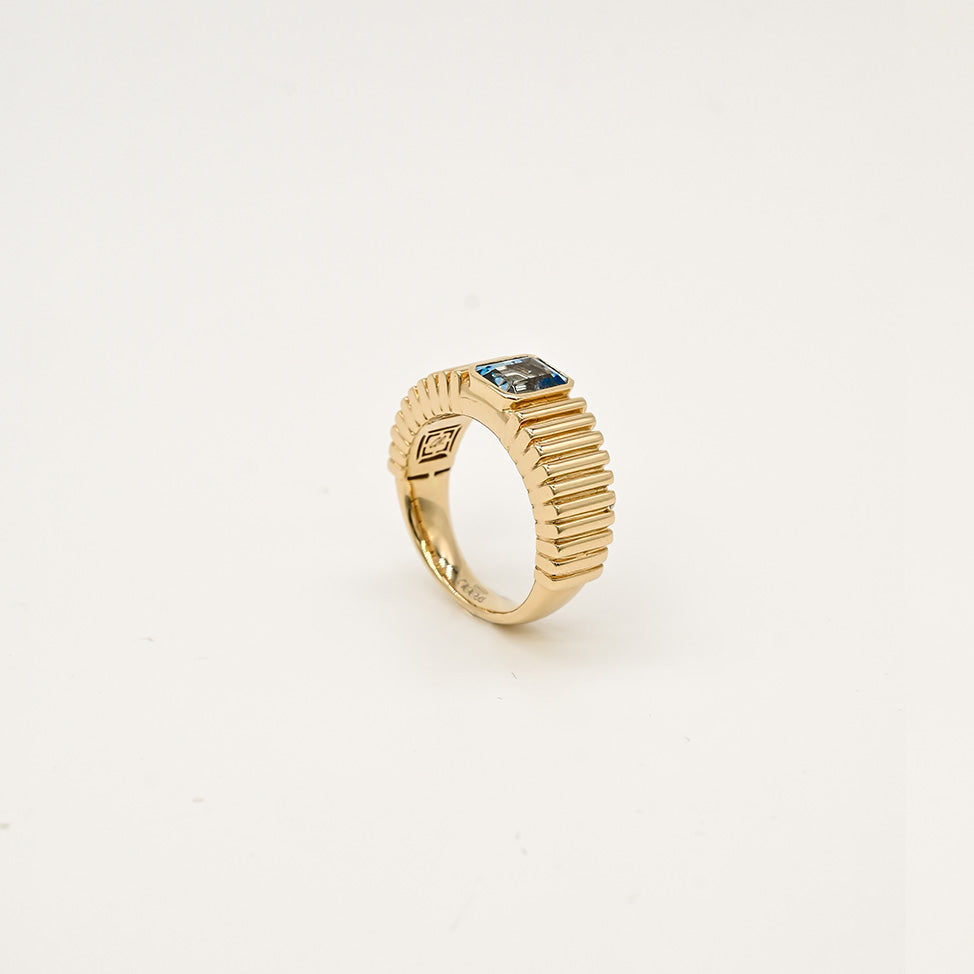 14K Gold Angel signet ring