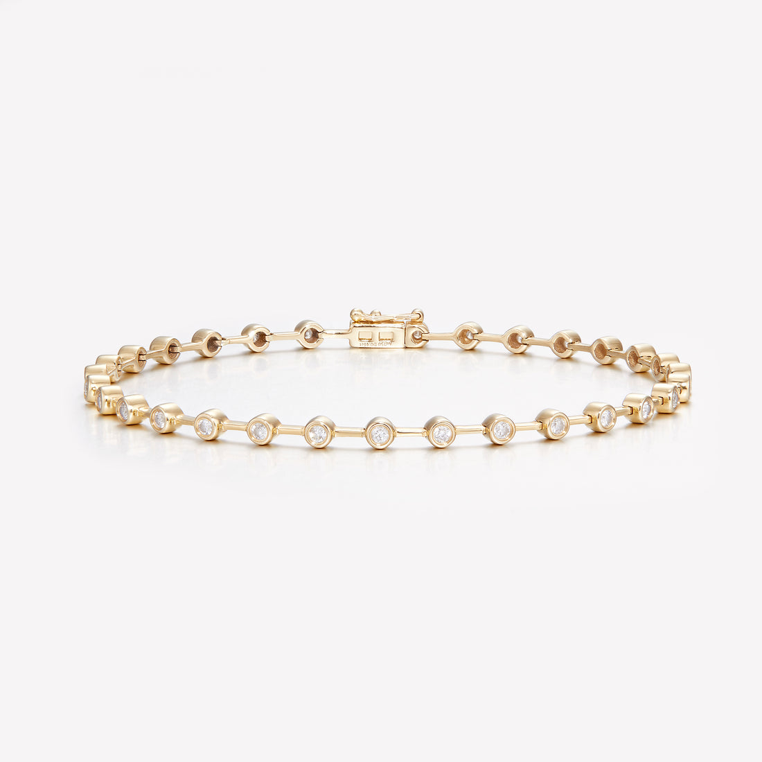 18K Gold Tennis Ball Diamond Bracelet