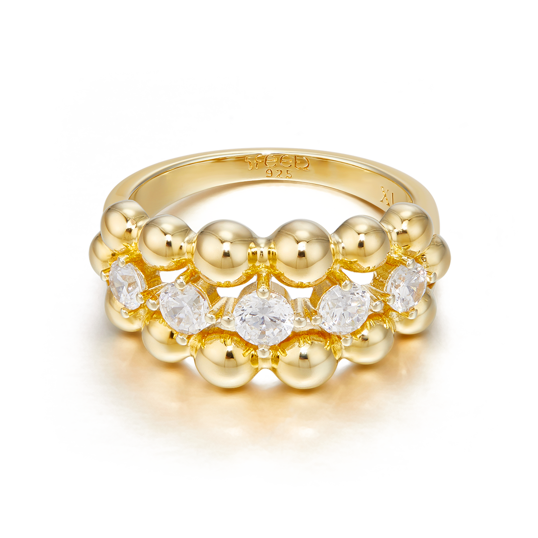 Ball Moissanite Gold Ring