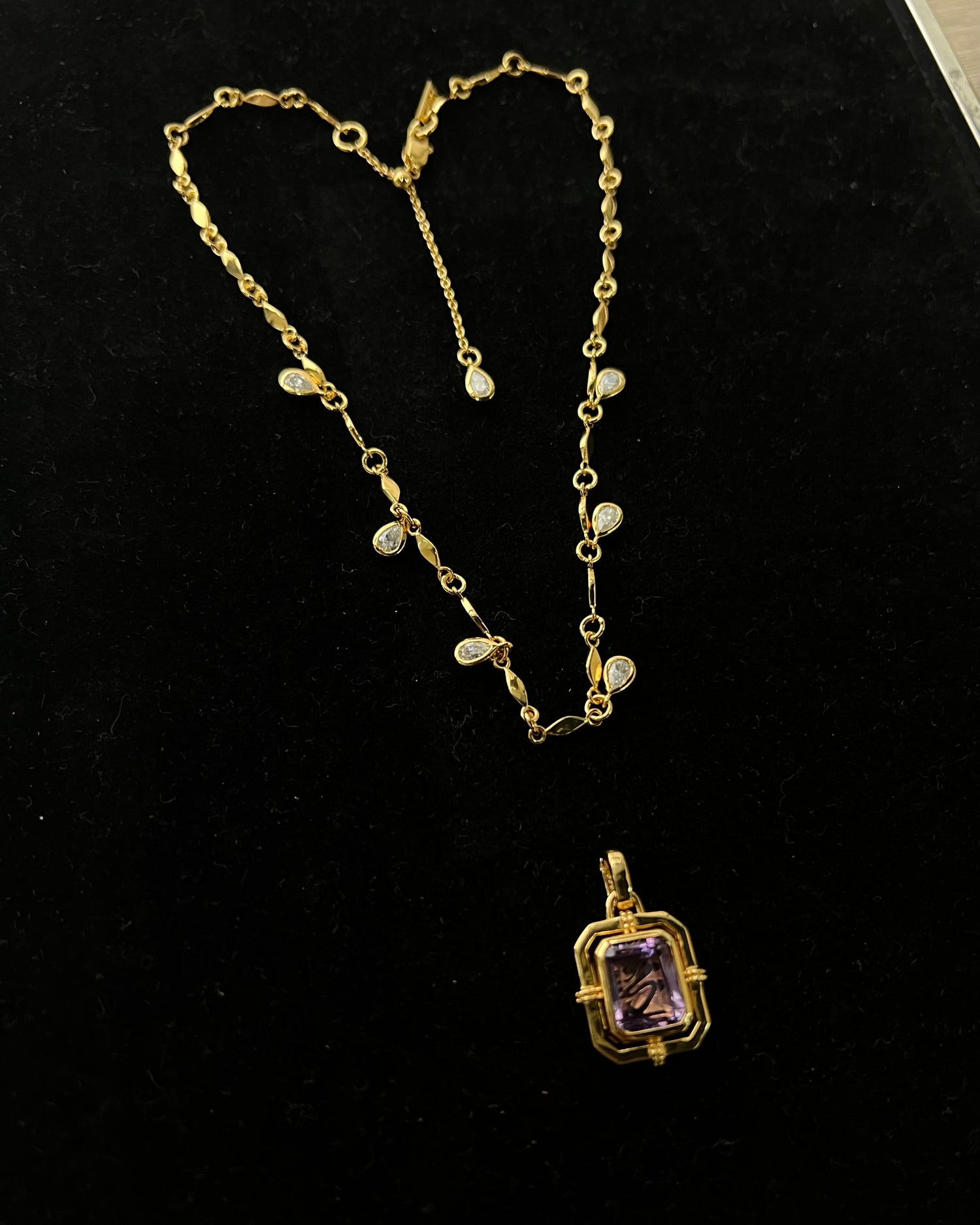 Eternal Dangle Moissanite &amp; Gold Vermeil Necklace