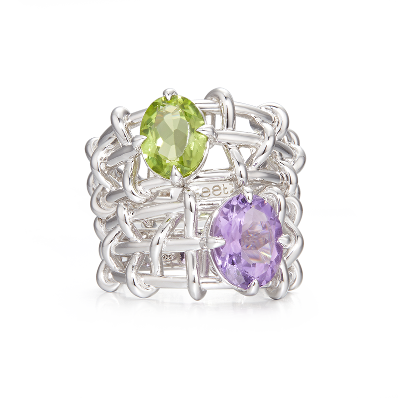 Knot Amethyst Silver Ring