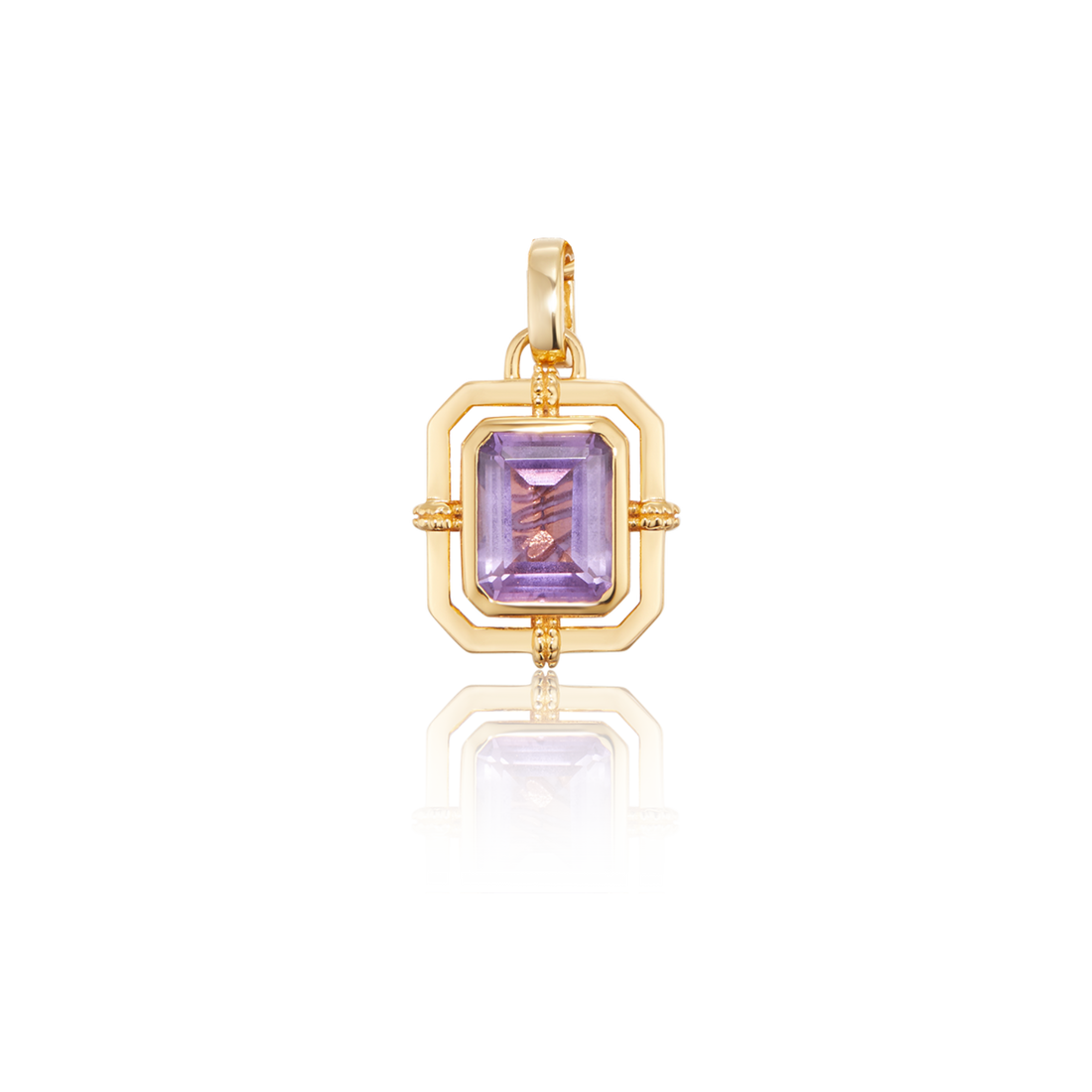 Purple Amethyst Opening Clasp Pendant