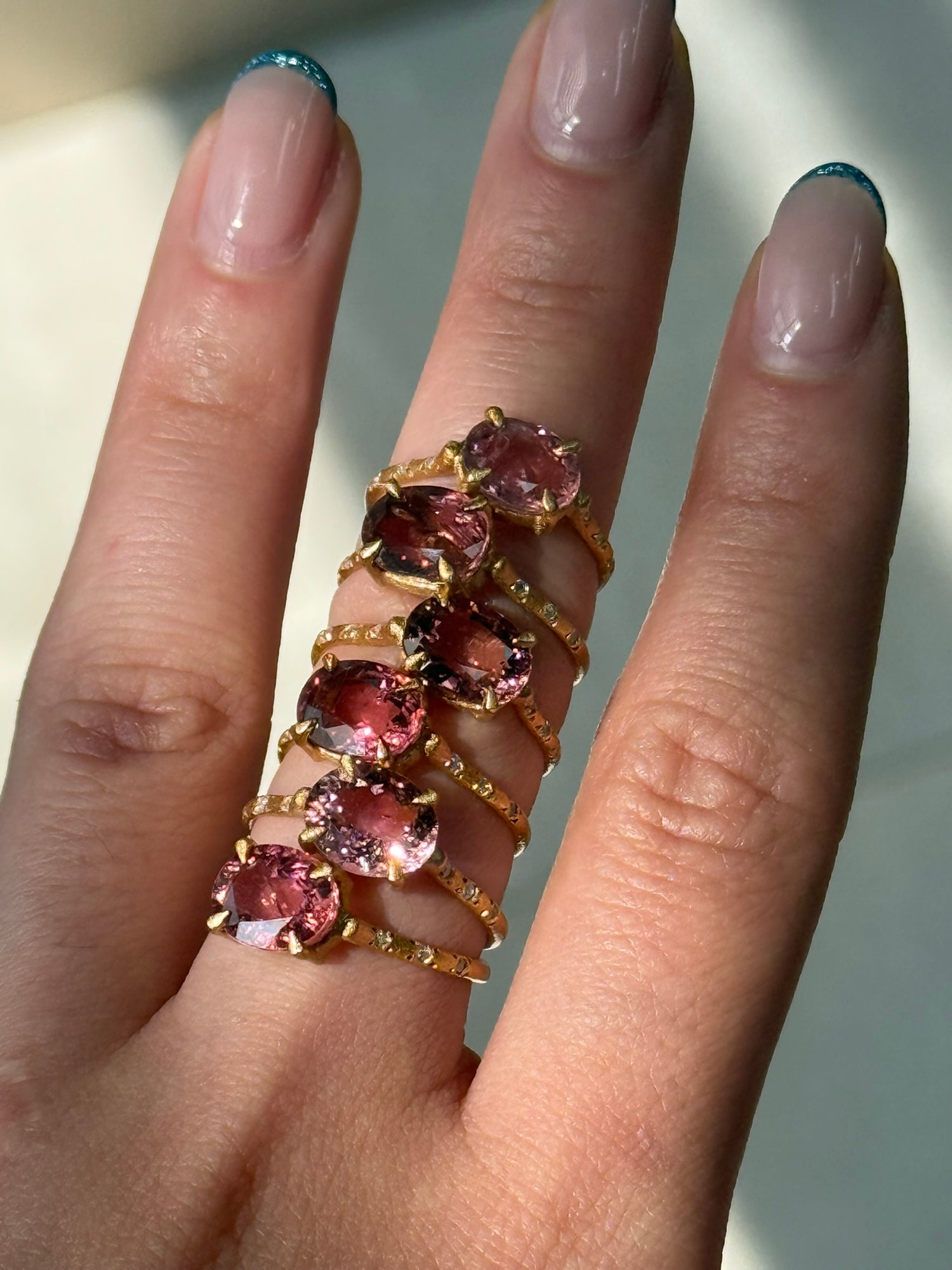 Retro Tourmaline Pink Gold Ring