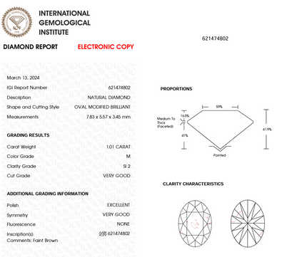 1.1ct Certified Oval Modified Brilliant Cut Diamond