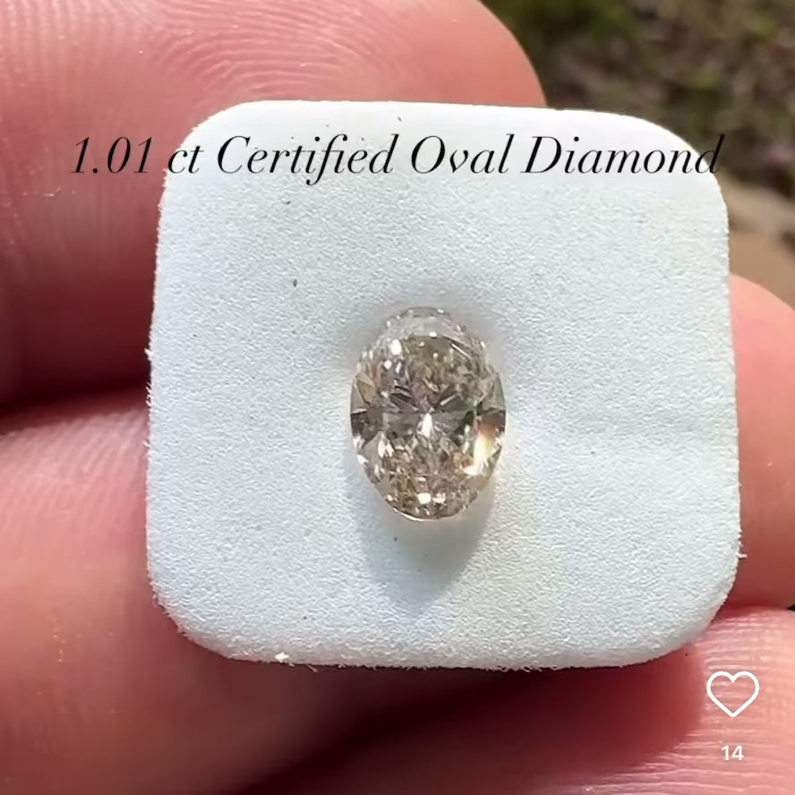 1.1ct Certified Oval Modified Brilliant Cut Diamond